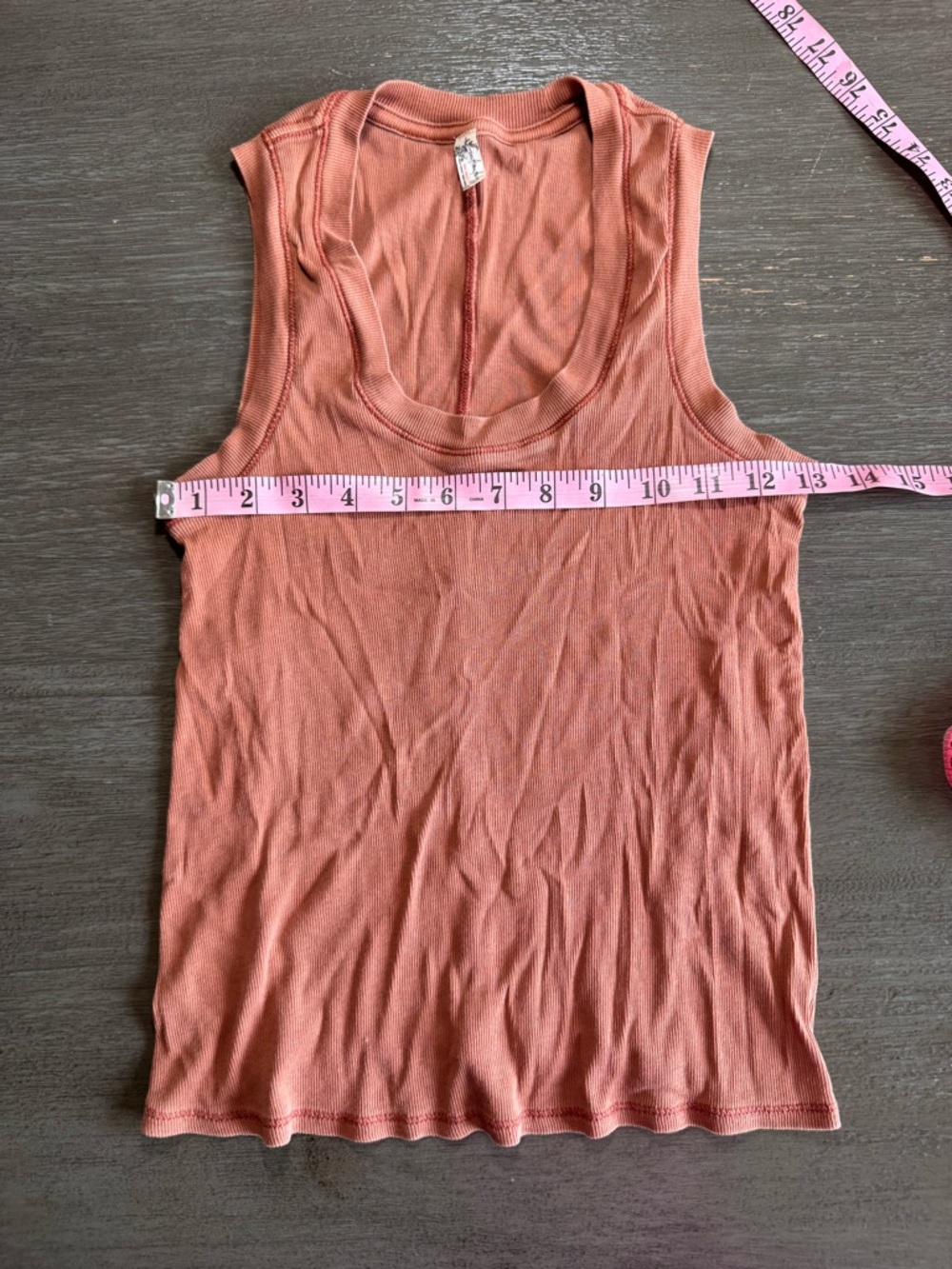 Free People Burnt Orange Ribbed Intimately Tank Top Shirt M - Picture 8 of 9